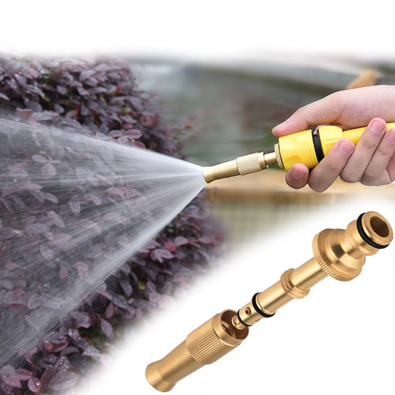 Spray Nozzle Water Gun Brass High Pressure Direct Spray пистолет Quick Connector Home Hose Adjustable Pressure Garden Sprinkler