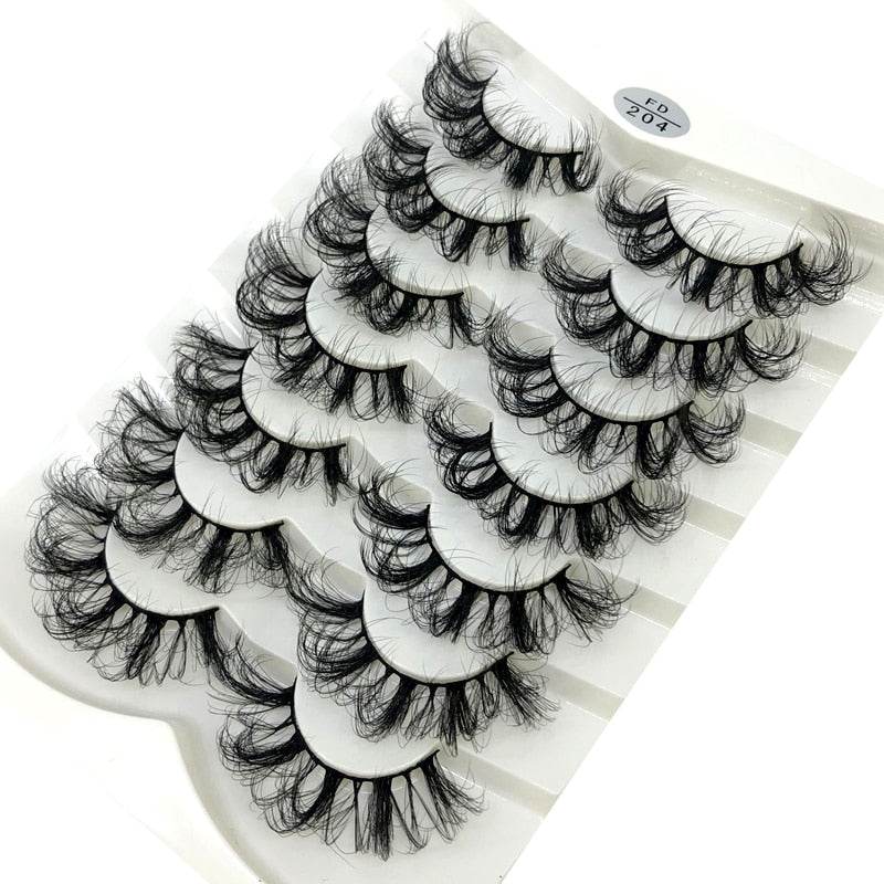 HBZGTLAD New 7/8 pairs 15-25mm natural 3D false eyelashes fake lashes makeup kit Mink Lashes extension mink eyelashes maquiagem