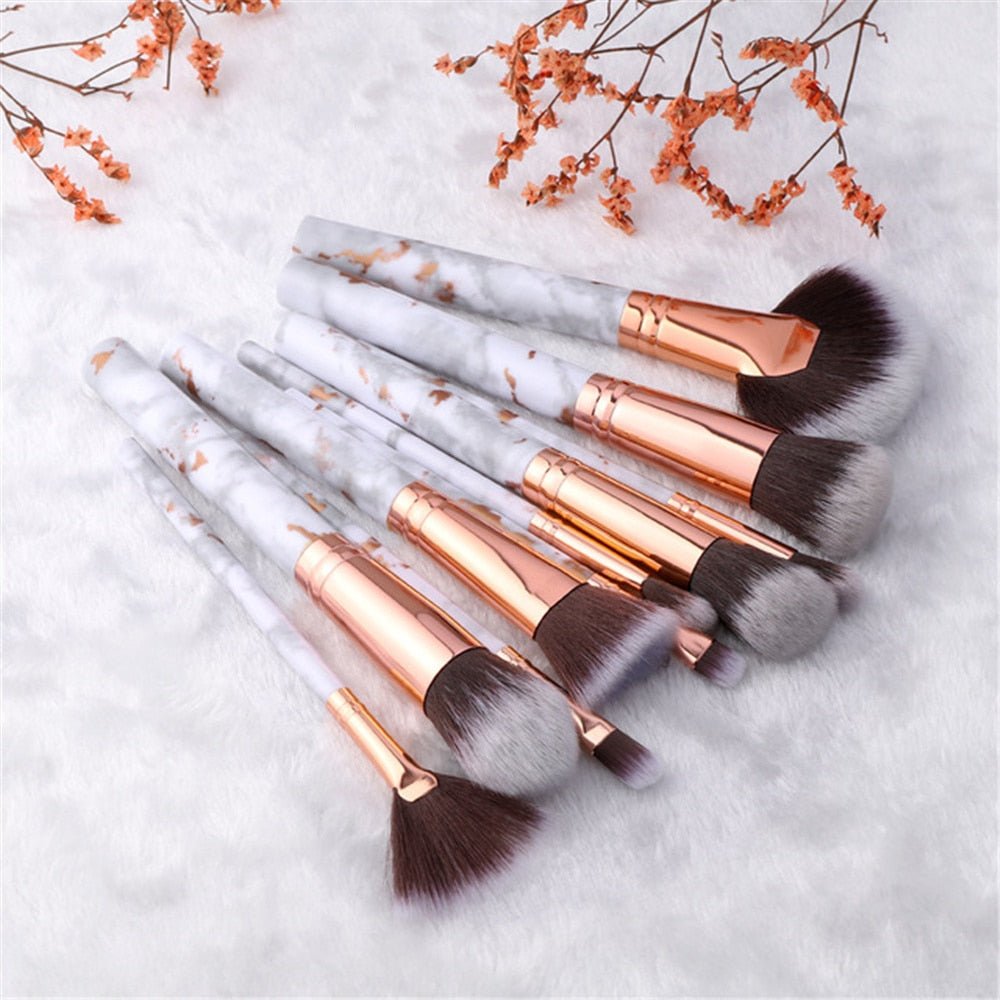 FLD 5-15Pcs Makeup Brushes Tool Cosmetic Set Beauty Powder Foundation Eye Shadow Eyebrow Fan Blush Blending Make Up Brush Kit