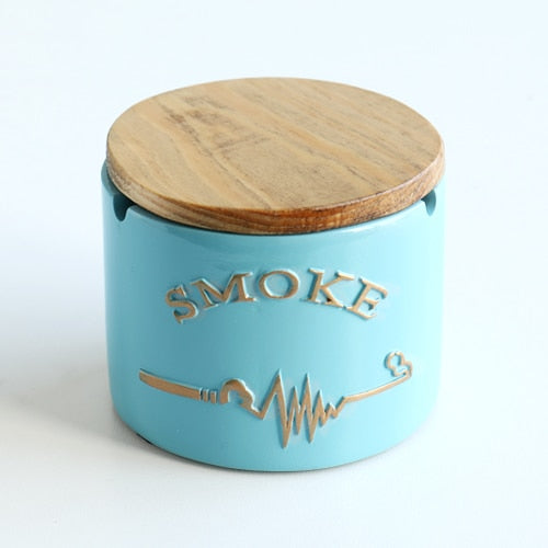 Resin Moden Windproof Ashtray With lid for Tabletop Gift for friends Hotel outdoor home decoration Smokeless Ashtray Holder
