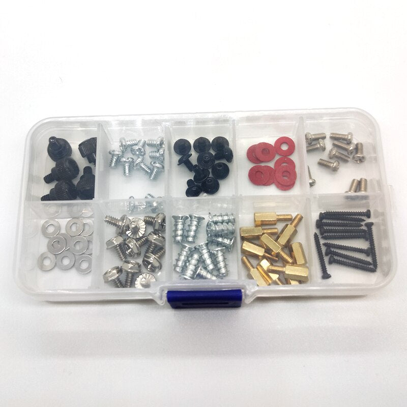 95Pcs Desktop Computer Chassis Screw PC Motherboard Screws washer with box