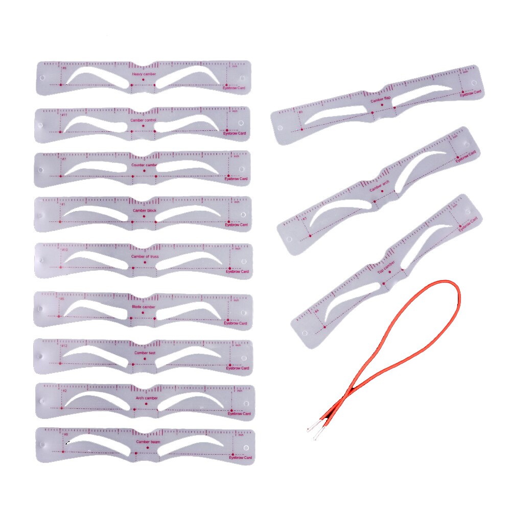 12pcs/Set One-Pieces Eyebrow Shape Set Portable Plastic Eyebrow Stencil Card for Women Thrush Model Eye Brow Drawing Tool Makeup