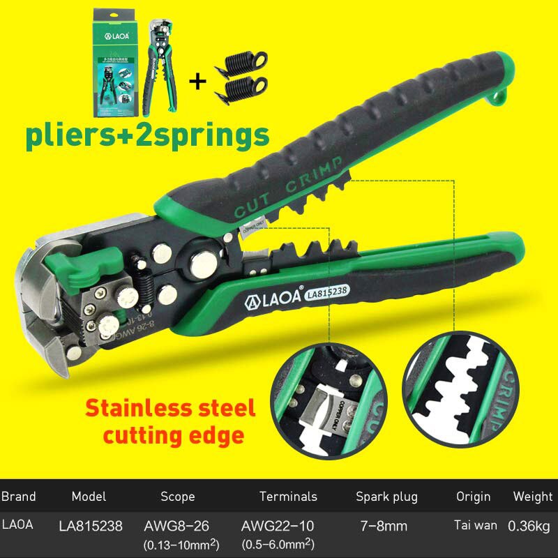 LAOA Automatic Wire Stripper Crimping Pliers Terminal Cutter Tool Cable Stripping Terminal Pliers for Electrician