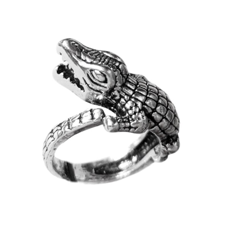 Ring For Women Girls Snake Smile Fashion Men Jewelry Vintage Ancient Silver Color Punk Hip Hop Adjustable Boho Frog