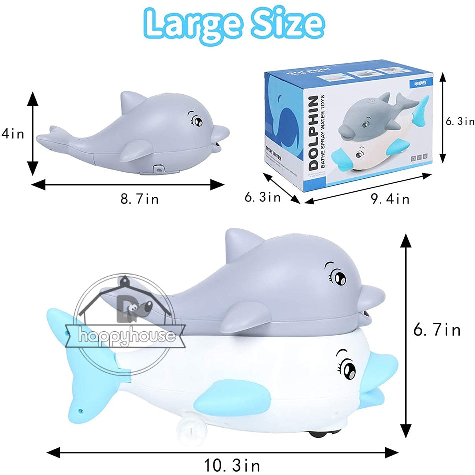 Baby Bath Toys Spray Water Shower Bathing Toys for Kids Electric Dophin Whale Bath Ball with Light Music LED Light Toys Gift