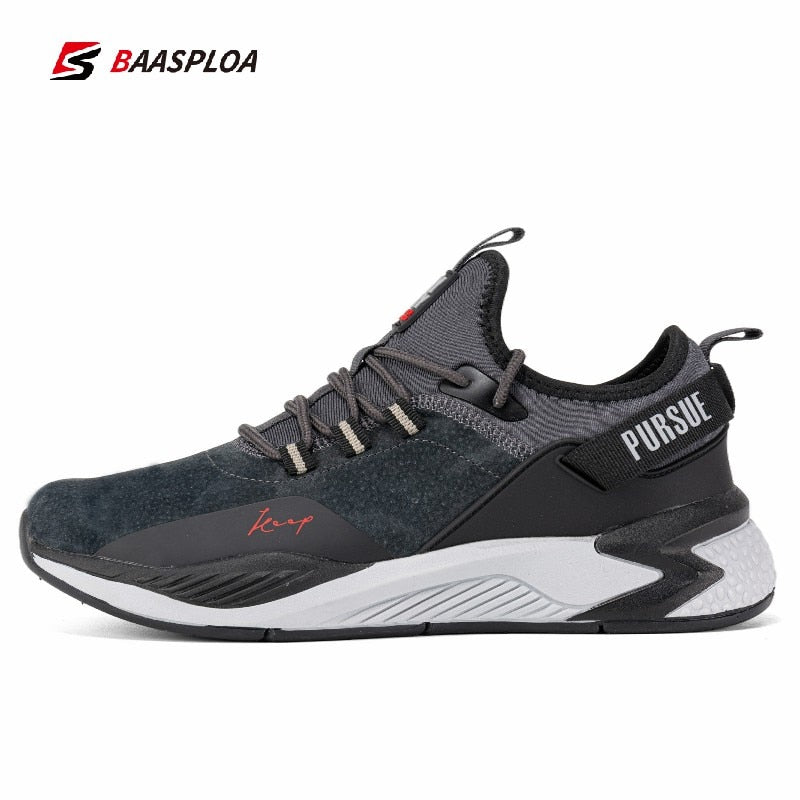 Baasploa 2023 Men Running Shoes Non-slip Shock Absorption Sneaker Lightweight Tennis Shoe Waterproof Man Breathable Casual Shoes