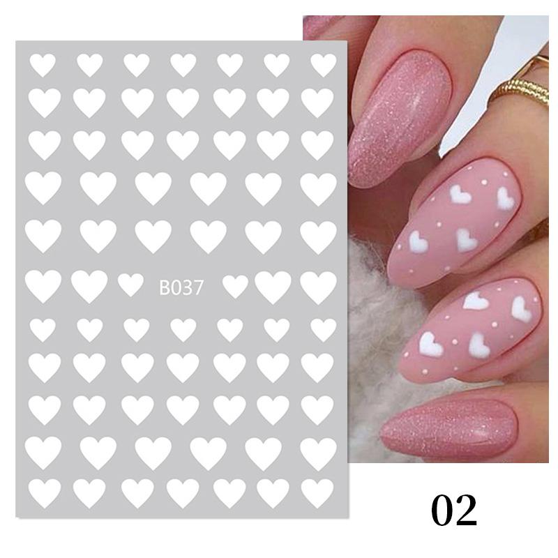 1PC Heart Love Design 3D Nail Sticker English Letter stickers Face Pattern Trasnfer Sliders Valentine&#39;s Day Nail Art Decoration