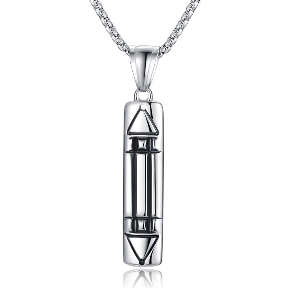 Men's/Women's Stainless Steel Necklace, 2 Colors Necklace of Atlantis for Women and Men Charm necklaces with pendants on long chains.