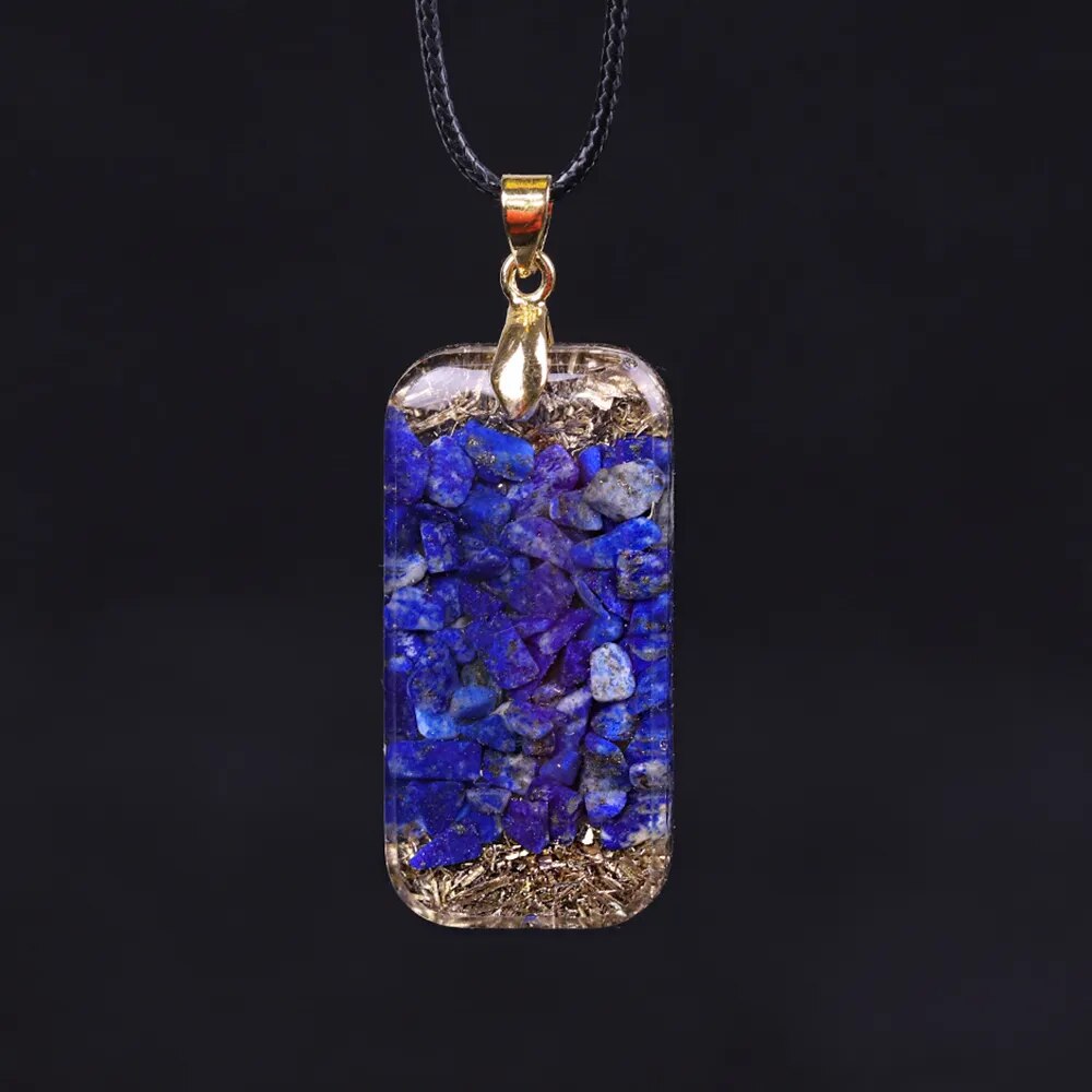 Lapis Lazuli Orgone Energy Pendant Natural Stones Necklace Reiki Crystal Pendant Healing Jewelry For Women