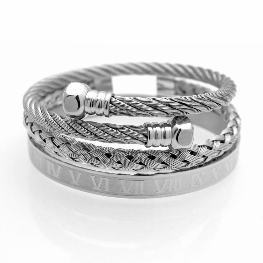 Top Quality Luxury Royal Crown Bracelets &amp; Bangles Fashion Stainless Steel Men&#39; Jewelry Do Not Fade Jewellery Sets Best Gift