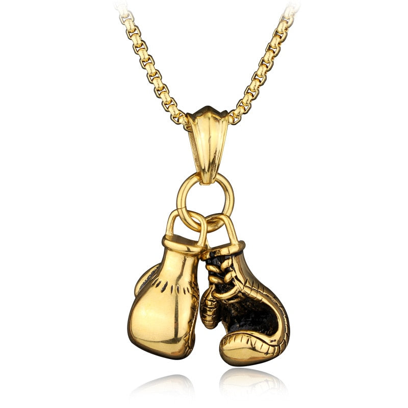 YADA NEW Luxury Mini Boxing Glove Present&amp;Necklace For Men Unisex Choker Hiphop Chain Necklaces Statement Cool Necklace SE200001