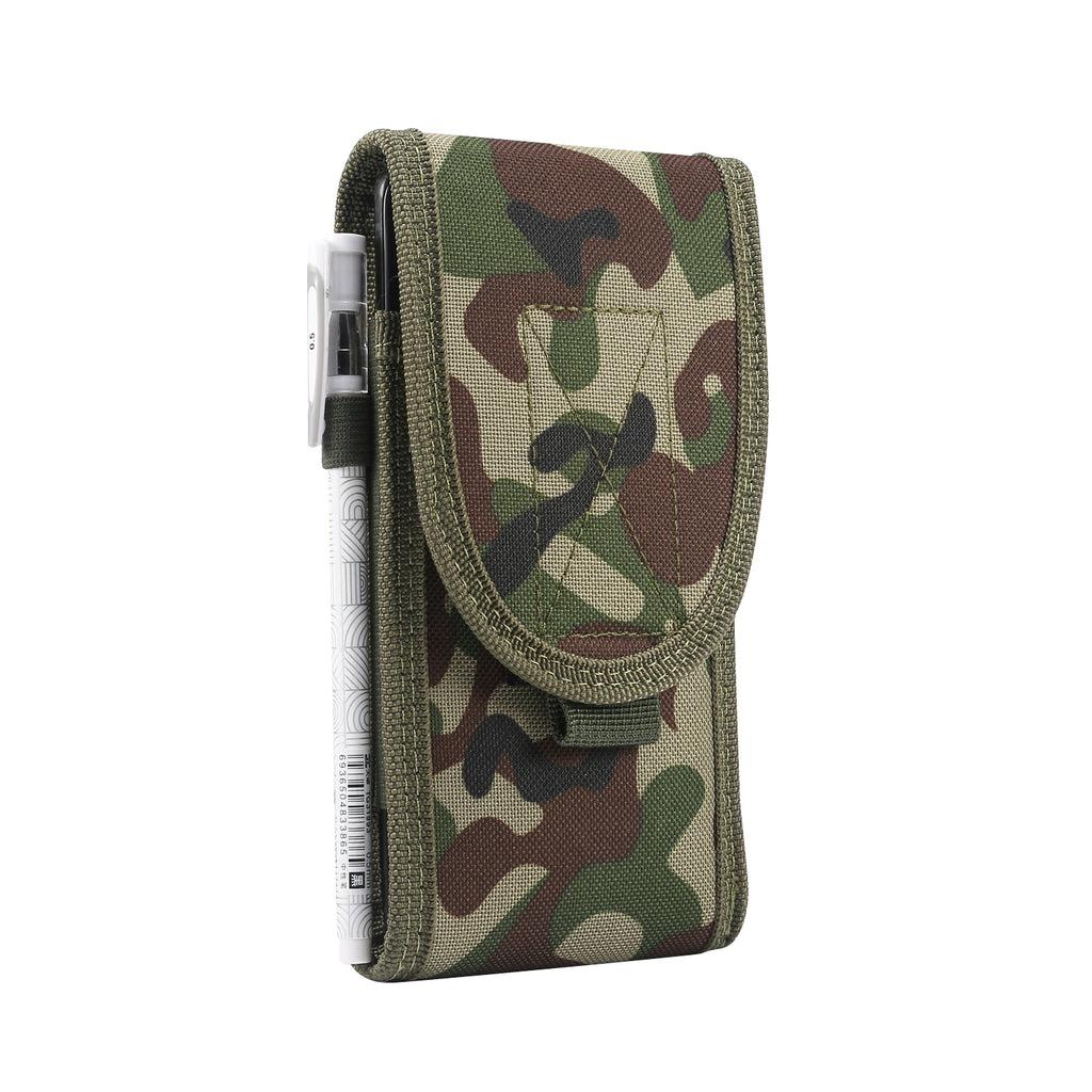 WEFOR Black Army Camo Bag for Mobile Phone Belt Pouch Holster Cover Case Tactical Military Phone Pouch Waist Clip-On Holster Bag