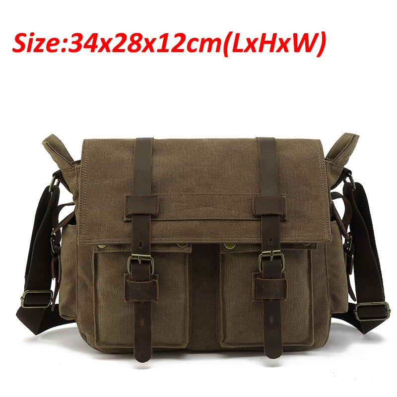 Retro Men Messenger Bags Canvas Handbags Leisure Work Travel Bag Man Business  Crossbody Bags Briefcase for Male Bolsas XA108ZC