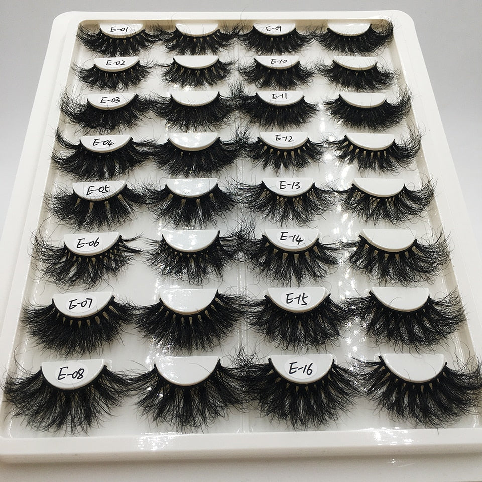 Mink Lashes Wholesale 5/10/30 25mm Lashes Dramatic Fluffy Long Lashes in Bulk Makeup Lashes Mink 25mm Wholesale Mink Eyelashes