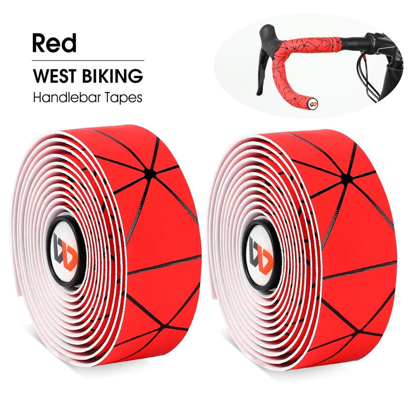 WEST BIKING Bike Handlebar Tape Road Bicycle Anti-slip Silica Gel EVA Shock Absorption Handle Bar Tape Cycling Wrap End Plug