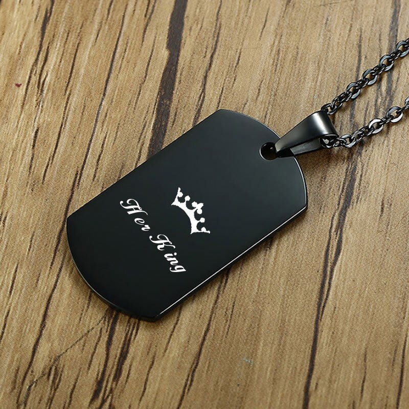 Minimalist Stainless Steel Dog Tag Pendant Necklace Customize Name Dad To My Son Personalized Family BFF