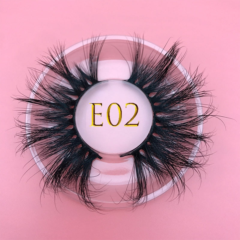 3D MIKIWI real mink lash 25mm E01 extra length and fluffy luxury mink eyelashes natural thick Eye lashes wispy makeup extention