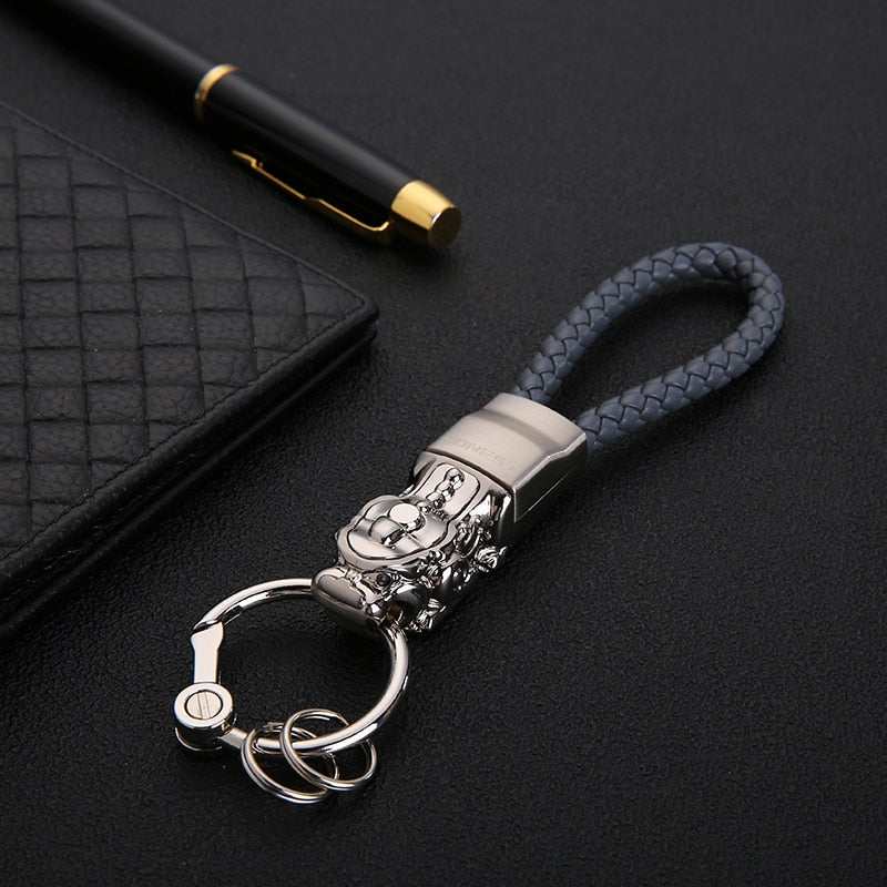 Honest Luxury Key Chain Men Women Car Keychain For Key Ring Holder Jewelry Genuine Leather Rope  Bag Pendant Fathers Day Gift