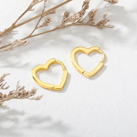 Heart Hoop Earrings For Women Stainless Steel Gold Color Circle Hoops Earrings 2022 Trend Jewelry Valentine&#39;s Day Gift femme