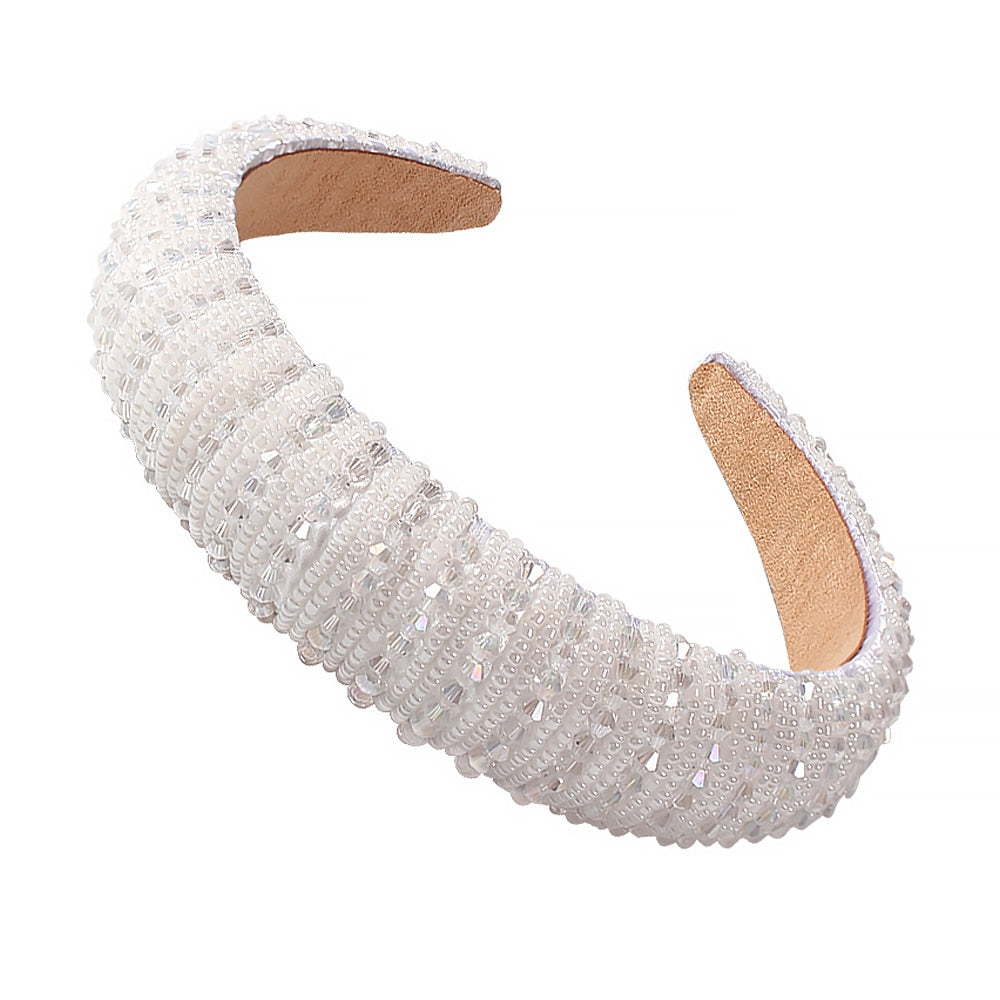 Colorful Crystal Hairbands Rhinestone Padded Headband Party Wedding Hair Hoop For Women Girls Hair Accessories Headpieces Gifts