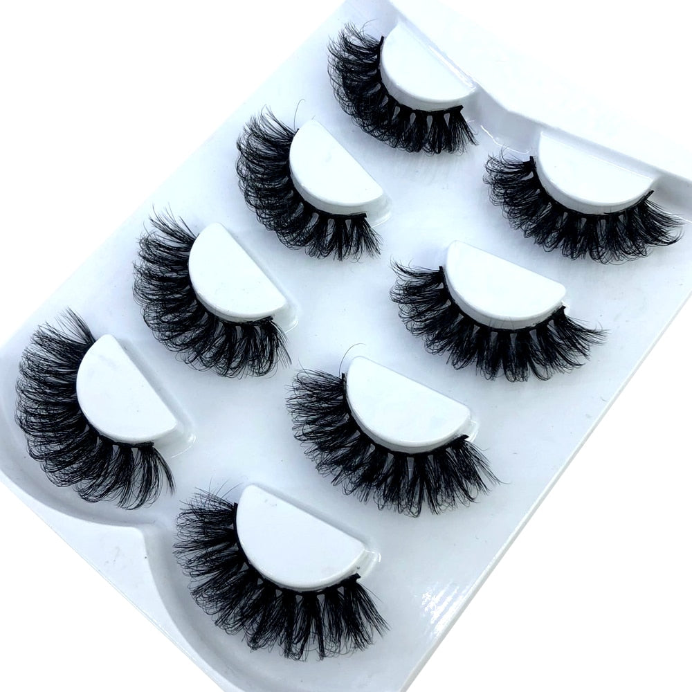 HBZGTLAD New 7/8 pairs 15-25mm natural 3D false eyelashes fake lashes makeup kit Mink Lashes extension mink eyelashes maquiagem