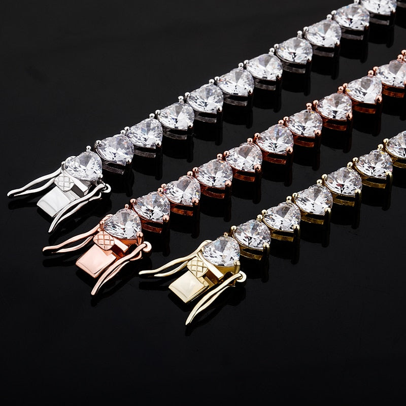 TOPGRILLZ 2020 New 6MM Prong Setting AAA Iced Out Cubic Zirconia Necklace Gold Plated Micro Pave Hip Hop Fashion Jewelry