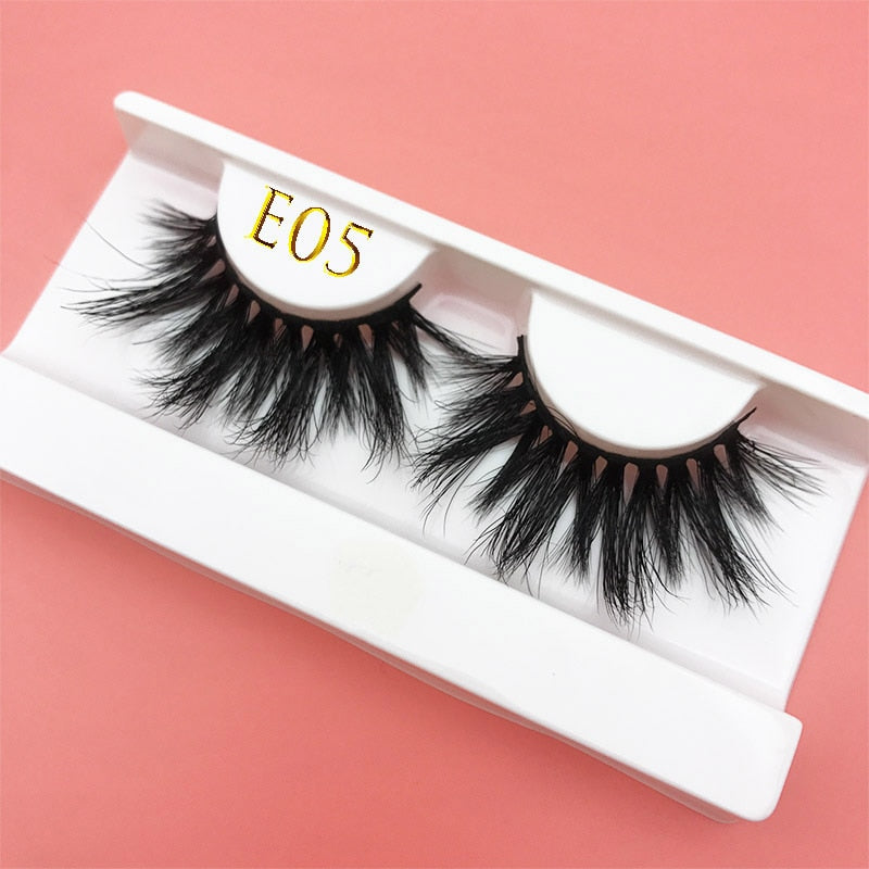 3D MIKIWI real mink lash 25mm E01 extra length and fluffy luxury mink eyelashes natural thick Eye lashes wispy makeup extention