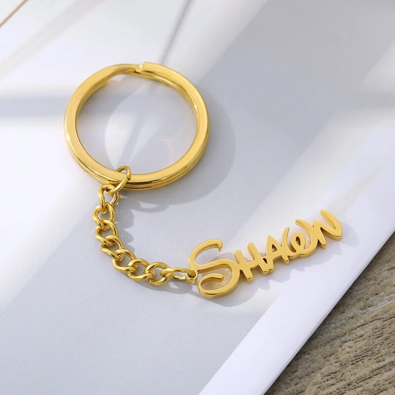 Custom Engraved Keychain For Women Men Name Stainless Steel Personalized Jewerly Gift Customized Anti-lost Keyring Key Chain