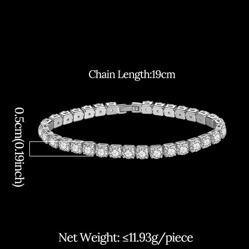 JINSE Gold Color Cubic Zirconia Tennis Bracelets For Men Women Fashion Jewelry Crystal Bracelet Bangle Pulseira Feminina