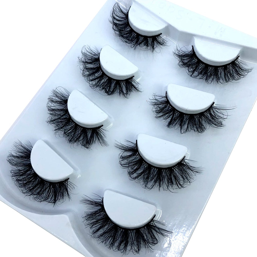 HBZGTLAD New 7/8 pairs 15-25mm natural 3D false eyelashes fake lashes makeup kit Mink Lashes extension mink eyelashes maquiagem