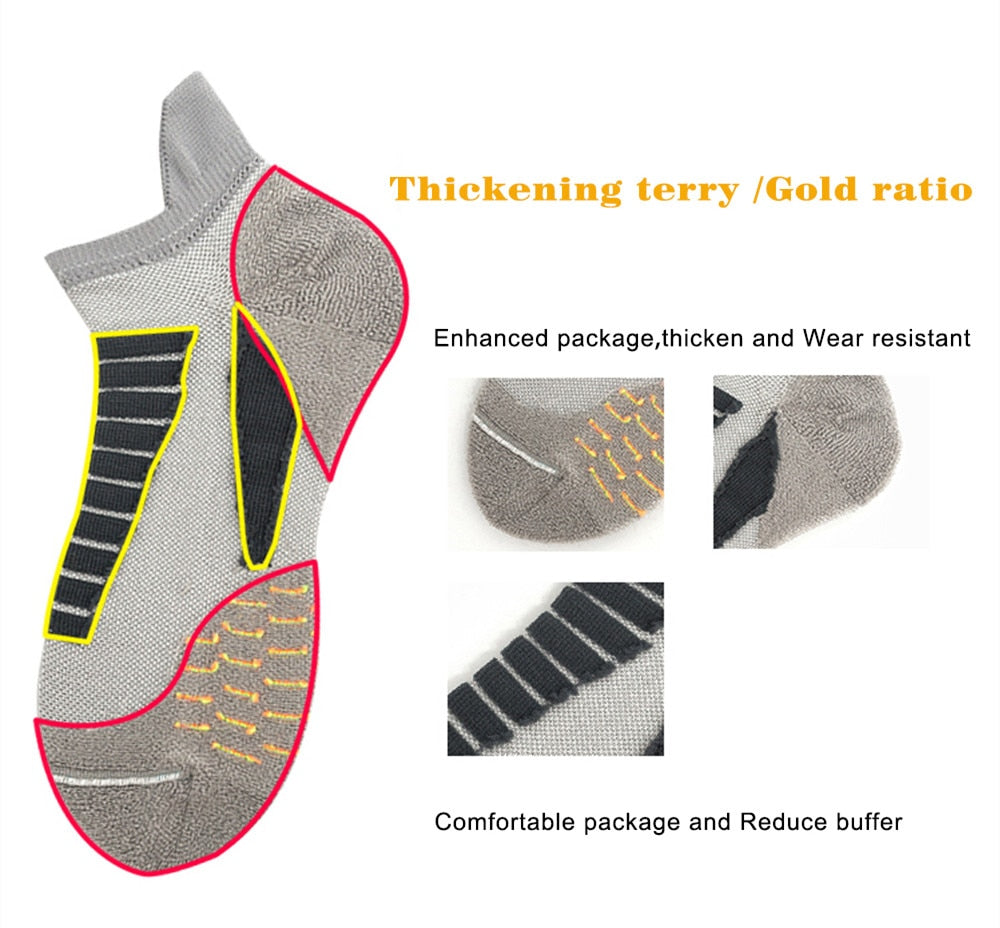 Professional Running Socks Cotton Thick Terry Socks Summer Basketball Tennis Men Sports Socks Shock Absorption Moisture Wicking