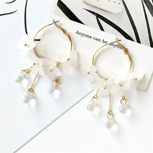 Fashion Trendy earrings flowers stud earrings for women Vintage creative temperament contracted woman stud earrings fine jewelry