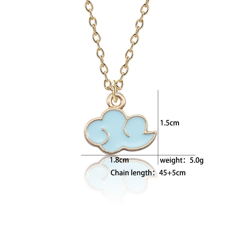 Red Cloud Pendant Necklace for Men and Women Adjustable Japanese Anime Cloud Shape Cute Style Necklace Accessories Gift