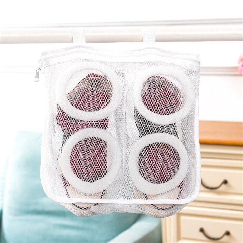 1Pcs Shoes Washing Hanging Bag Dry Sneaker Mesh Laundry Bags Home Using Clothes Washing Protect Net Wash Bag