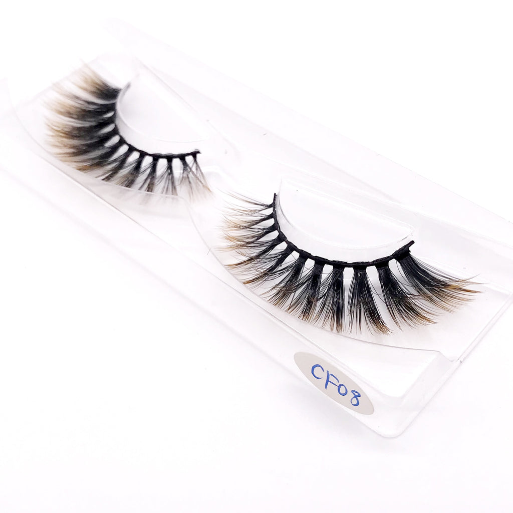 New 9D faux mink color lashes wholesale natural long fluffy individual dramatic colorful false eyelashes Makeup Extension Tools