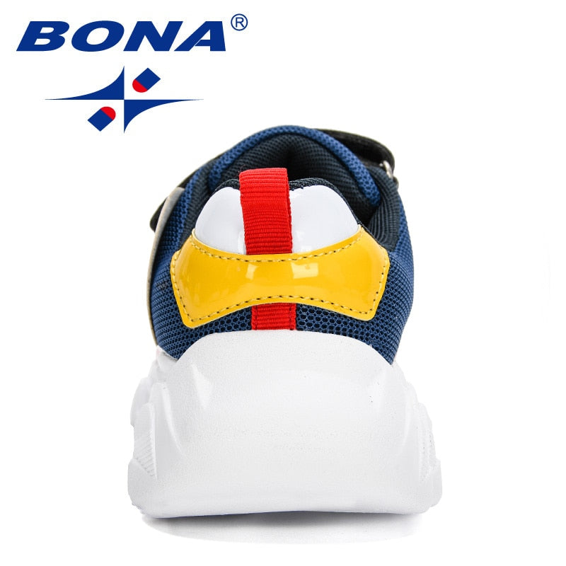 BONA 2020 New Designers Trendy Sneakers Children Sport Shoes Tenis Kids Basket Footwear Lightweight Breathable Jogging Walking