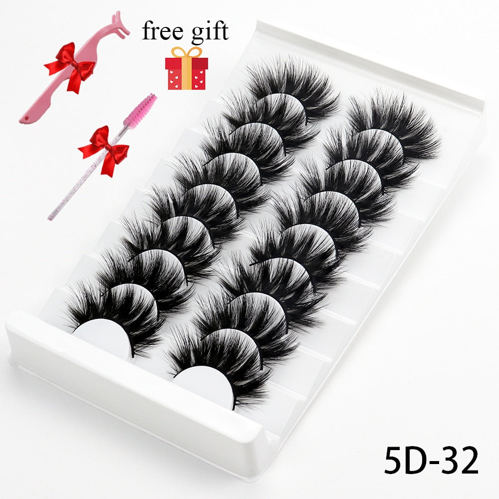 5/8 Pairs 20mm Mink Lashes 3D Natural False Eyelashes Fluffy Faux Mink Eyelashes Wispies Long Extension Eyelashes Pack Maquiagem