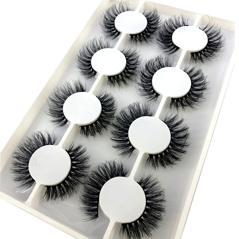 HBZGTLAD New 7/8 pairs 15-25mm natural 3D false eyelashes fake lashes makeup kit Mink Lashes extension mink eyelashes maquiagem