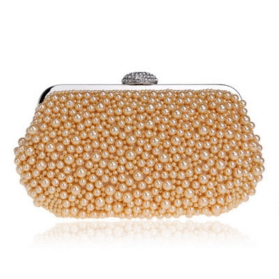 Women messenger beaded women vintage evening bags imitation pearl shell women bag shoulder bags,diamonds clutch bag for wedding