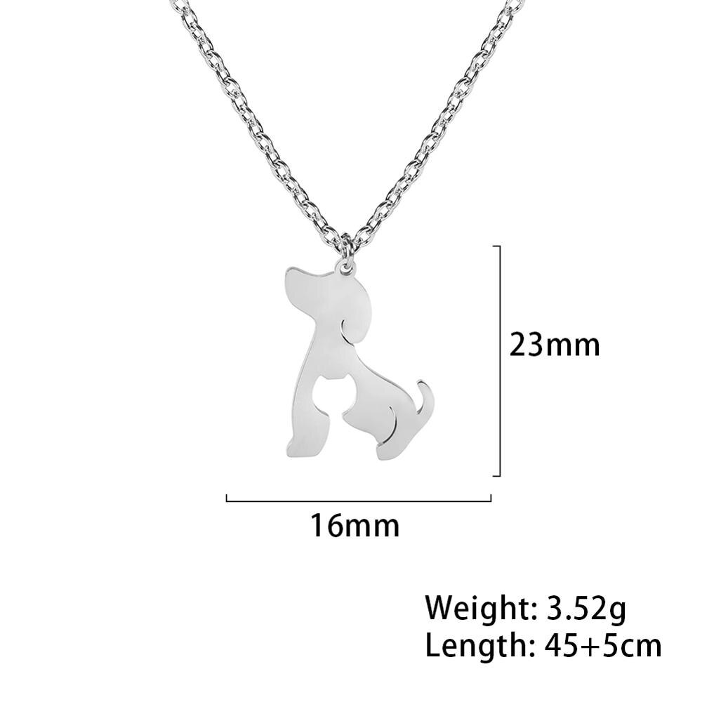 My Shape Cute Dog Pendant Necklace for Women Girl Stainless Steel Animal Footprint Chain Necklaces Fashion Jewelry Birthday Gift