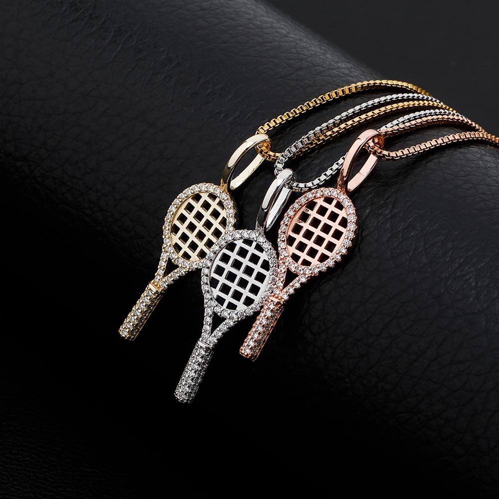 TOPGRILLZ New 925 Sterling Silver Tennis racket Pendant Women&#39;s Necklace 100% Sterling Silver Fashion Delicate Jewelry For Gift