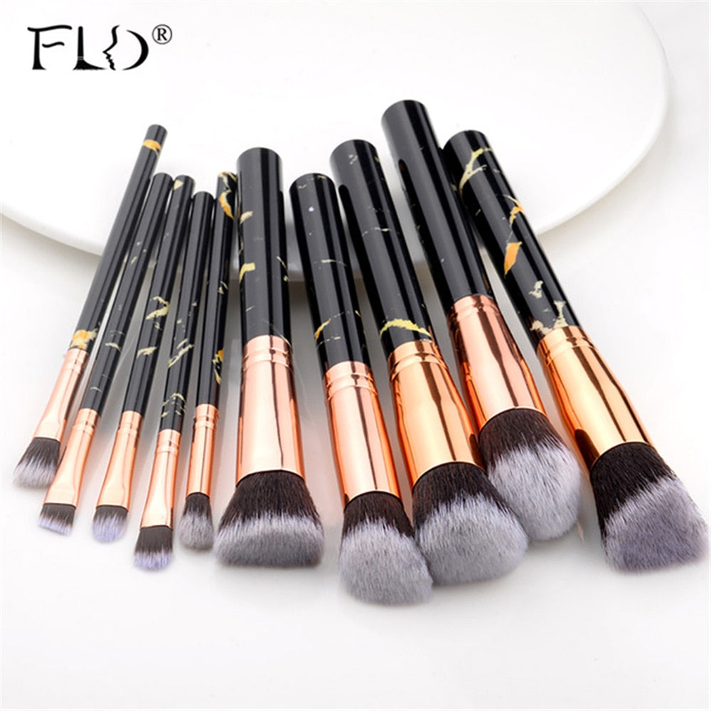 FLD 5-15Pcs Makeup Brushes Tool Cosmetic Set Beauty Powder Foundation Eye Shadow Eyebrow Fan Blush Blending Make Up Brush Kit