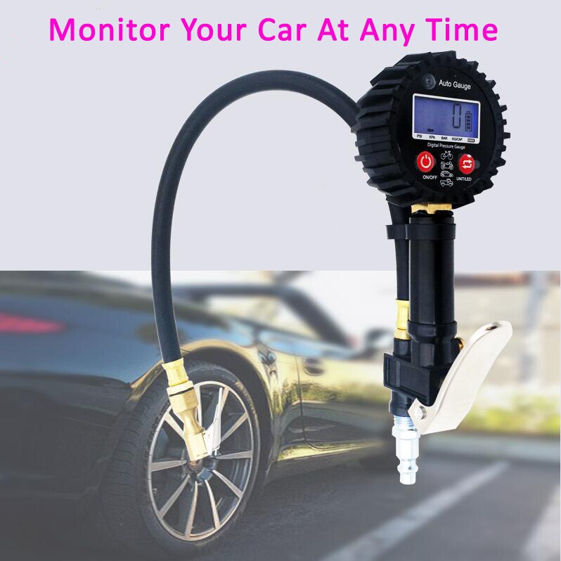 Tire Pressure Gauge Digital Tire Tester 200PSI LCD Display Air Pressure Manometer Quick Connect Coupler for Car Truck Motorcycle