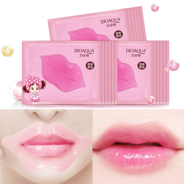 BIOAQUA 50pcs Skin Care Crystal Collagen Lip Mask Moisture Essence Lip Care Pads Anti Ageing Wrinkle Patch Pad Gel For Makeup