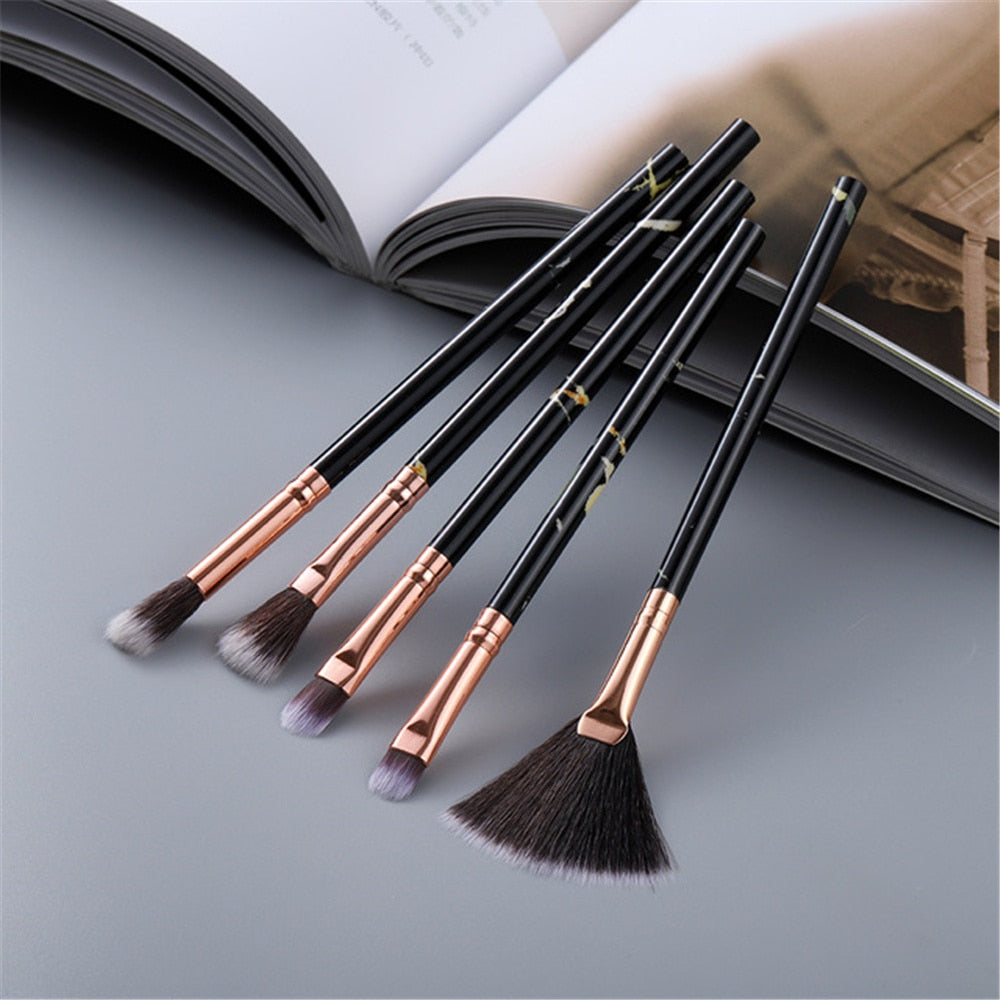 FLD 5-15Pcs Makeup Brushes Tool Cosmetic Set Beauty Powder Foundation Eye Shadow Eyebrow Fan Blush Blending Make Up Brush Kit