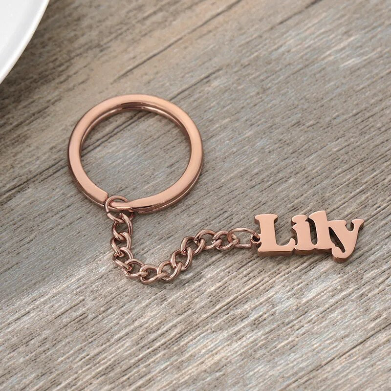 Custom Engraved Keychain For Women Men Name Stainless Steel Personalized Jewerly Gift Customized Anti-lost Keyring Key Chain