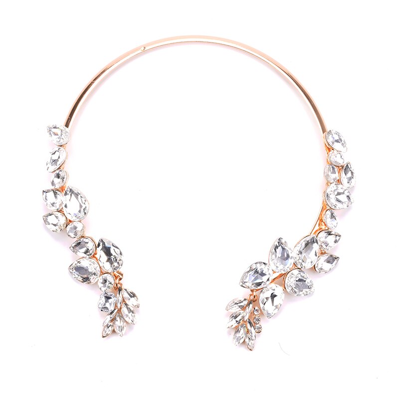 Luxury Glass Crystal Open Chokers Necklaces Women Indian Ethnic Vintage Statement Large Collar Necklace Woman Africa Jewelry