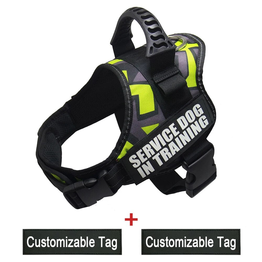 Reflective Adjustable Dog Nylon Harnesses with Customizable Name Labels Dog Vest Strap for Large Medium Small Dogs Drop-Shipping