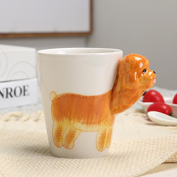 Hand-Painted 3D Animal Ceramic Coffee Cup: A Unique Birthday Gift and Special Occasion Present.
