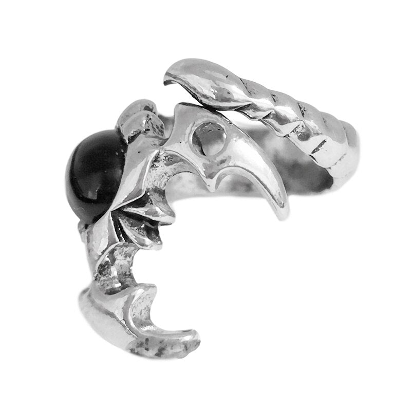 Ring For Women Girls Snake Smile Fashion Men Jewelry Vintage Ancient Silver Color Punk Hip Hop Adjustable Boho Frog